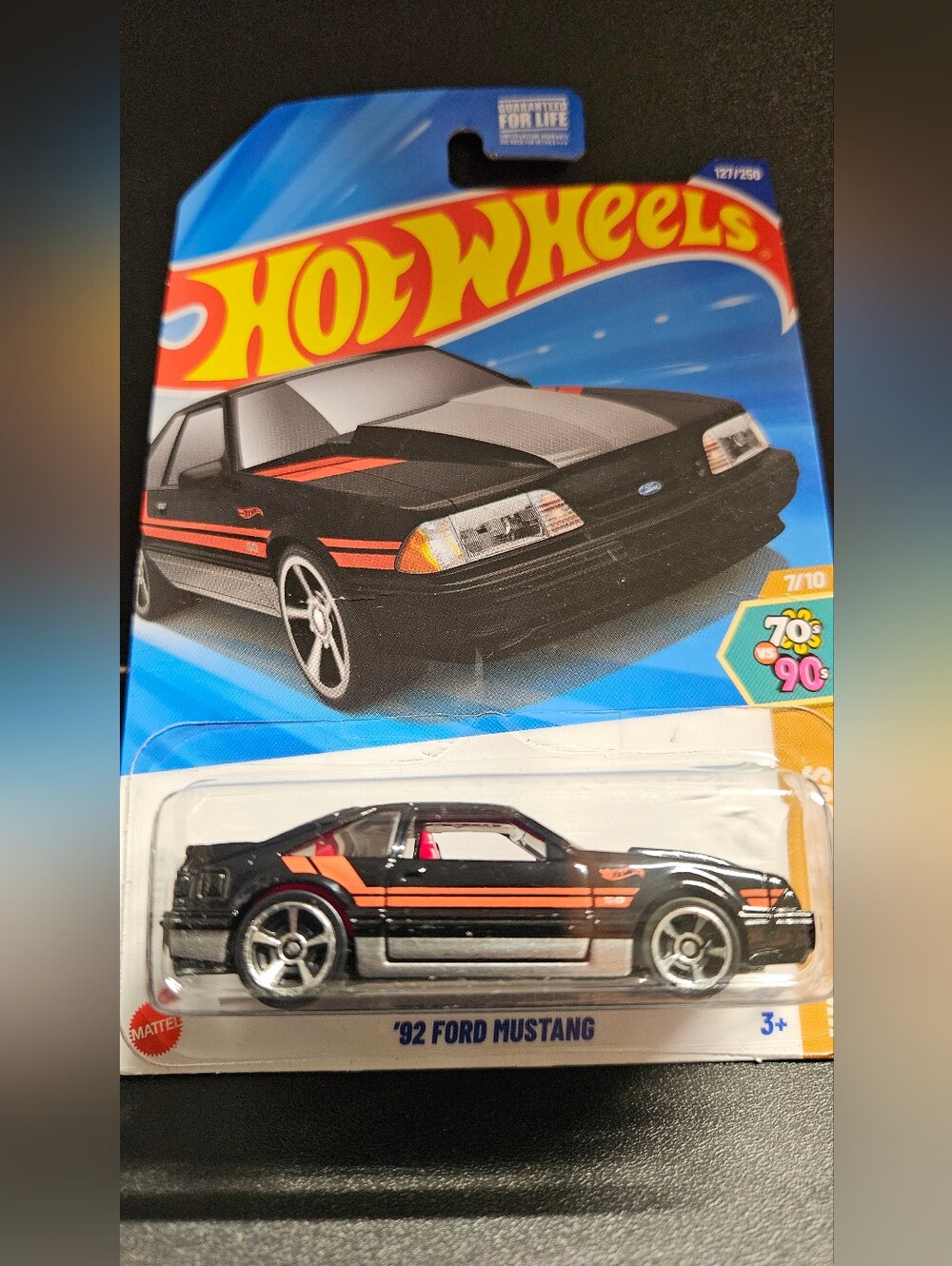 HW Black with Red Stripe 1992 Ford Mustang HW 70's vs 90's